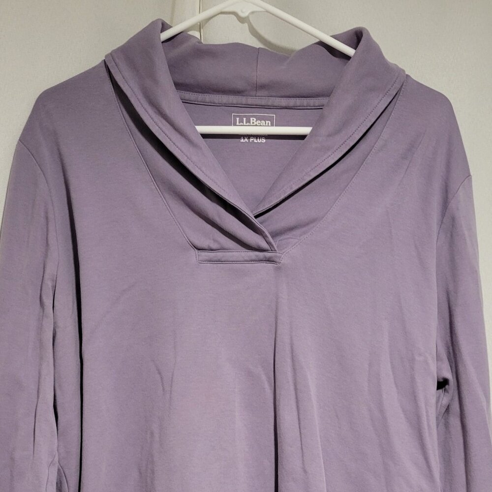 LL Bean collered long-sleeve shirt, dusty lilac